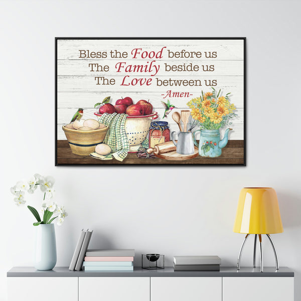 Bless Our Food, Family, & Love Canvas Wraps, Horizontal Frame