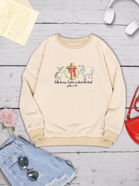 EASTER Graphic Round Neck Sweatshirt