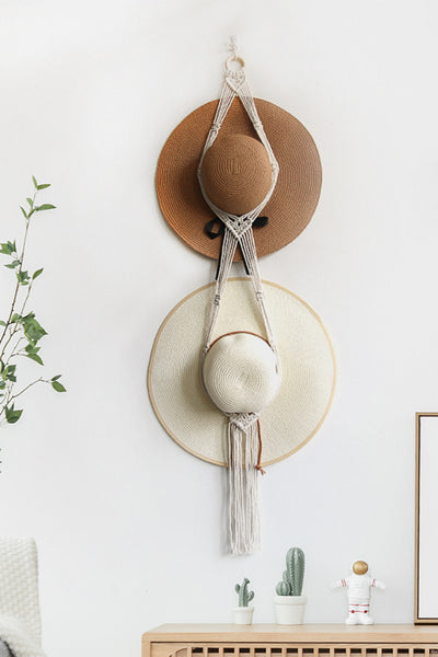 Macrame Double Hat Hanger