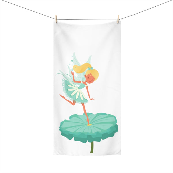 Teal Carnation Fairy Beach Towel