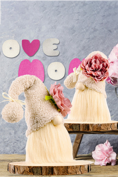 Mother's Day Flower Decor Pom-Pom Trim Faceless Gnome