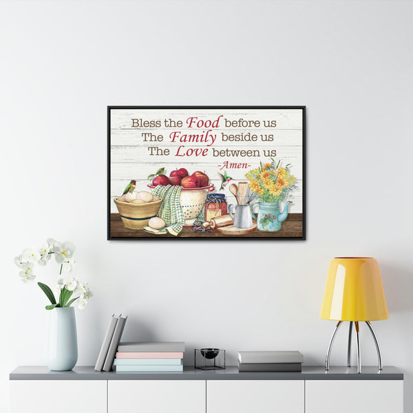 Bless Our Food, Family, & Love Canvas Wraps, Horizontal Frame