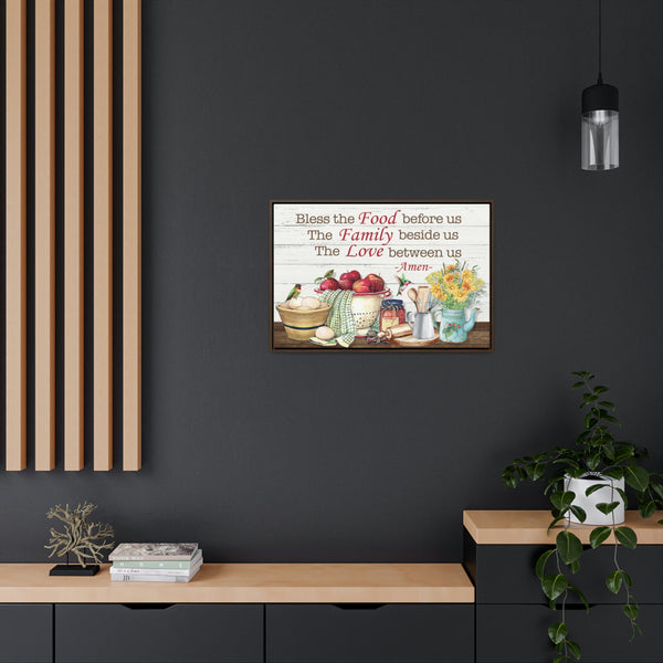 Bless Our Food, Family, & Love Canvas Wraps, Horizontal Frame