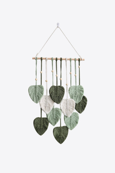 Macrame Leaf Bead Wall Hanging