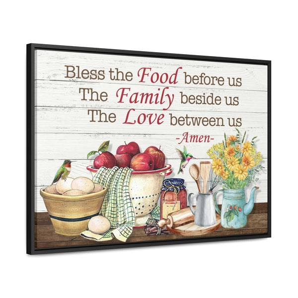 Bless Our Food, Family, & Love Canvas Wraps, Horizontal Frame