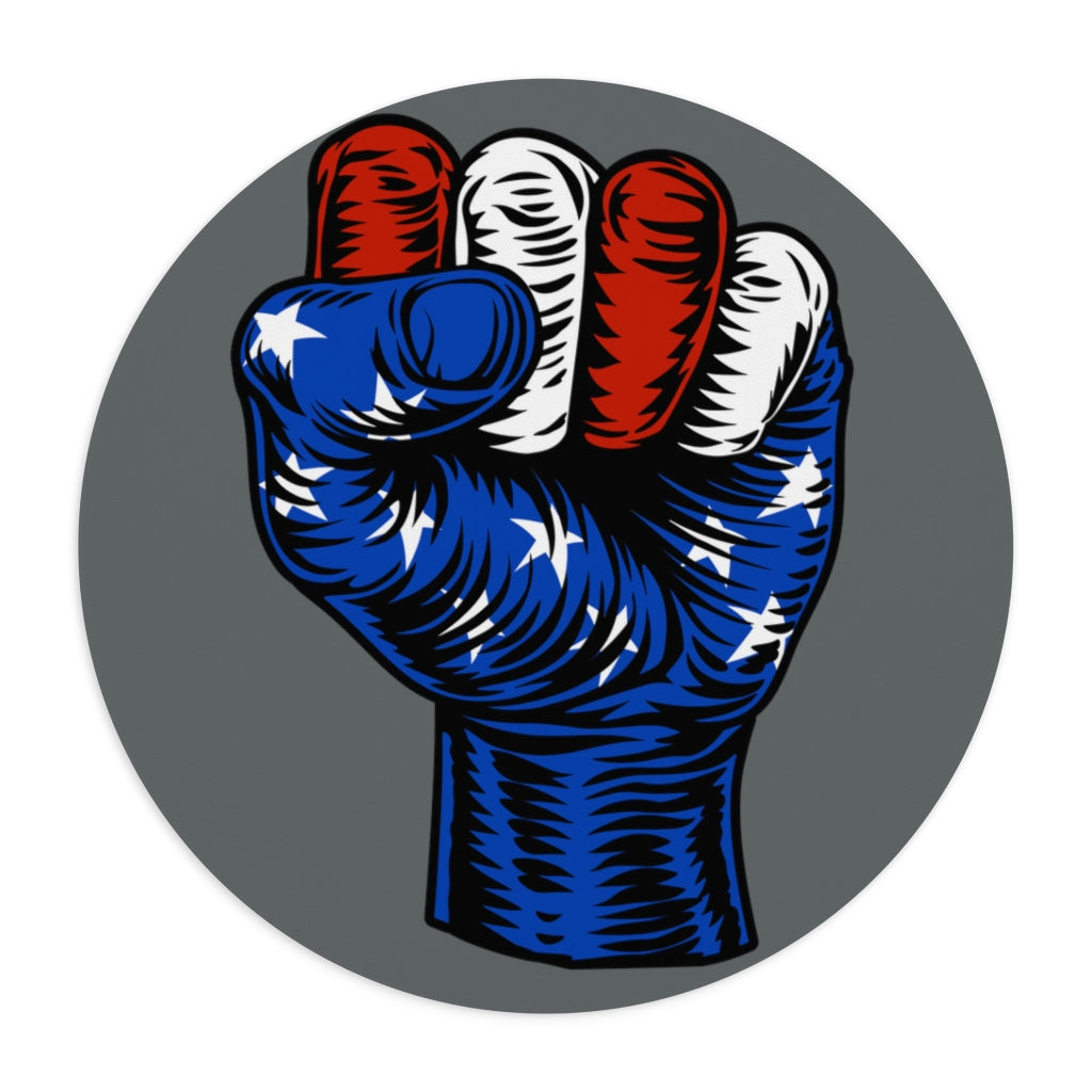 USA Flag Fist Mouse Pad