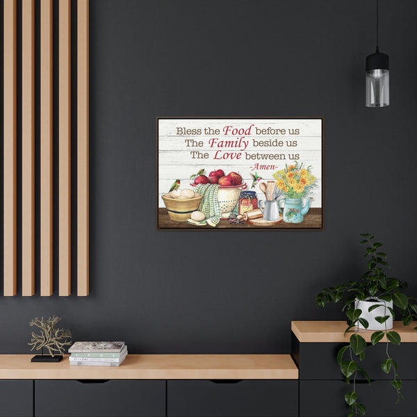 Bless Our Food, Family, & Love Canvas Wraps, Horizontal Frame