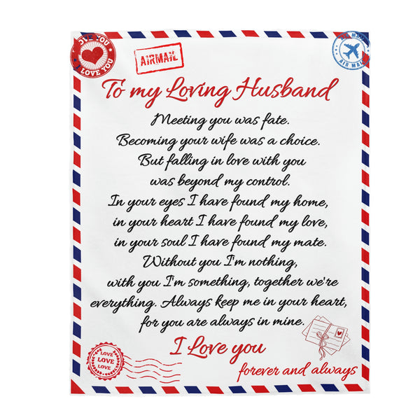 To My Loving Husband Blanket