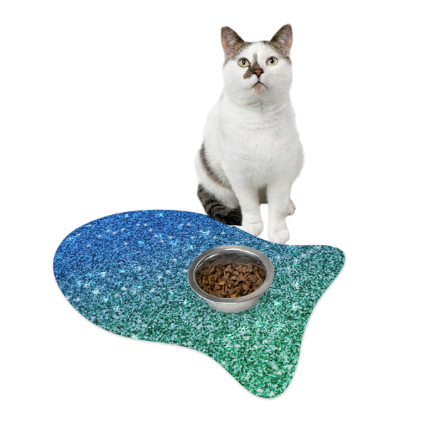 Blue And Green Cat Feeding Mat