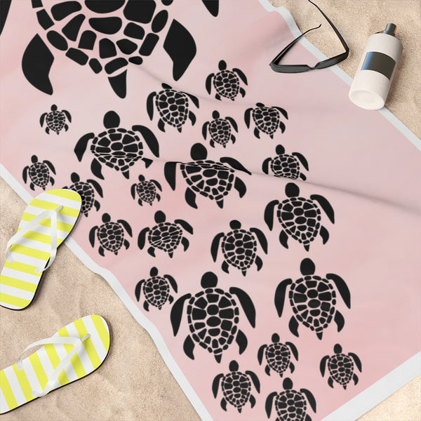 Pink Sea Turtles Beach Towel