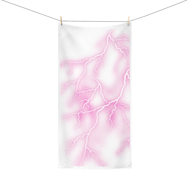 Pink Lighting Beach Towel