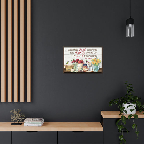 Bless Our Food, Family, & Love Canvas Wraps, Horizontal Frame