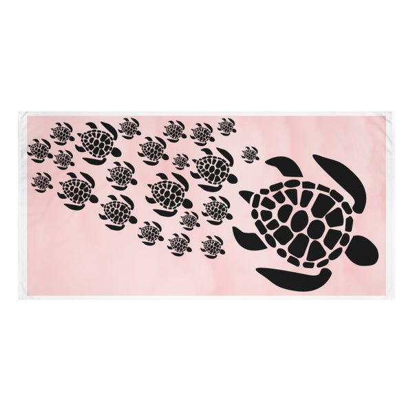 Pink Sea Turtles Beach Towel