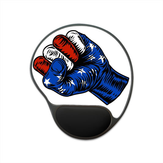 USA Flag Fist Mouse Pad With Wrist Rest