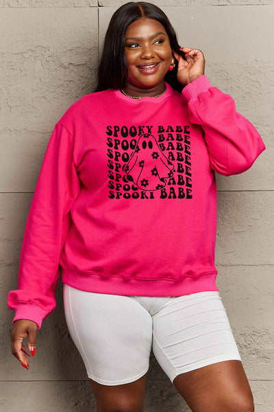 Simply Love Full Size SPOOKY BABE Graphic Sweatshirt