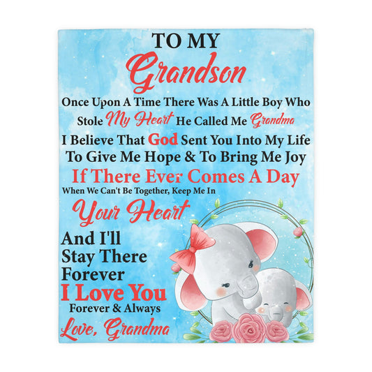 To My Grandson - Love Grandma Blanket