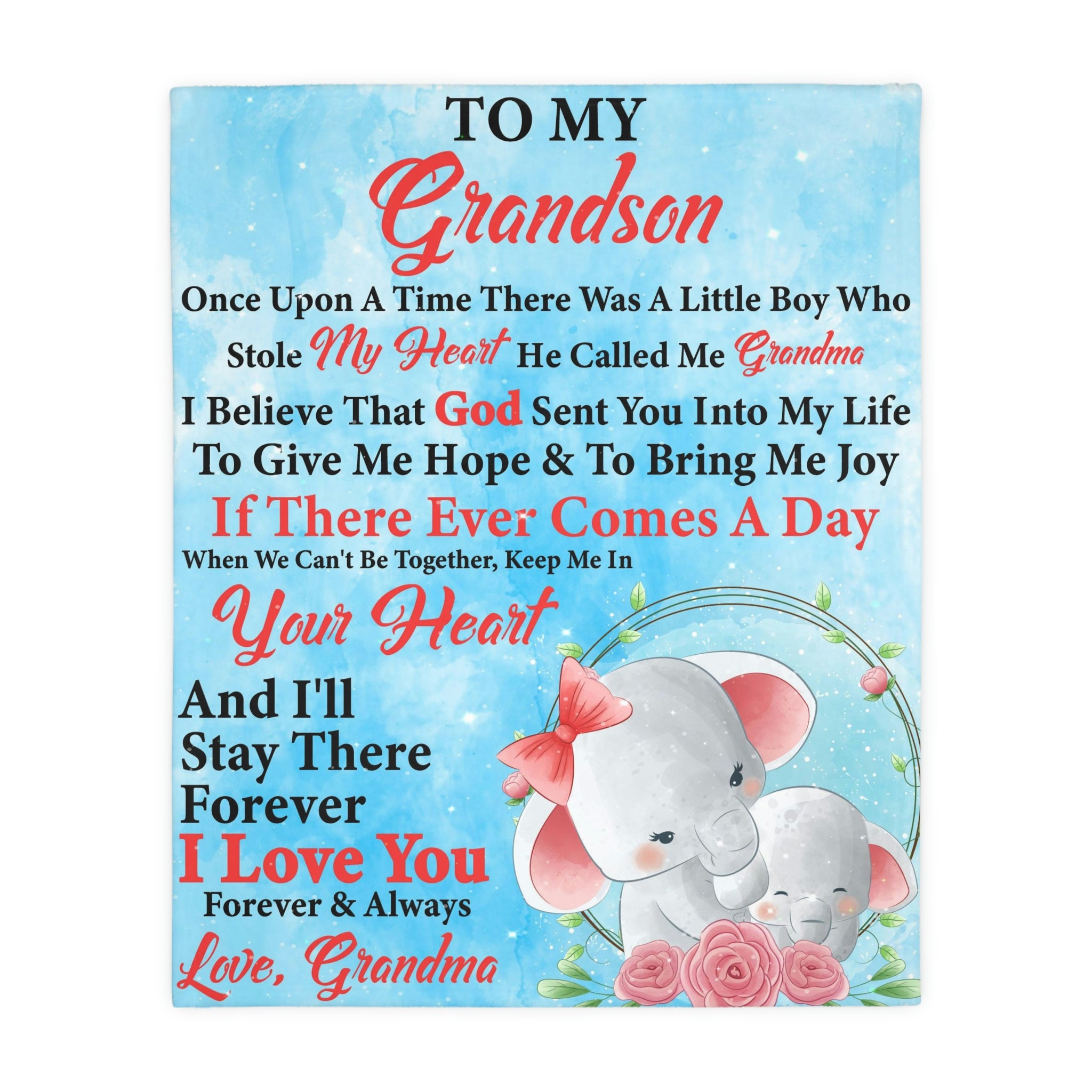 To My Grandson - Love Grandma Blanket