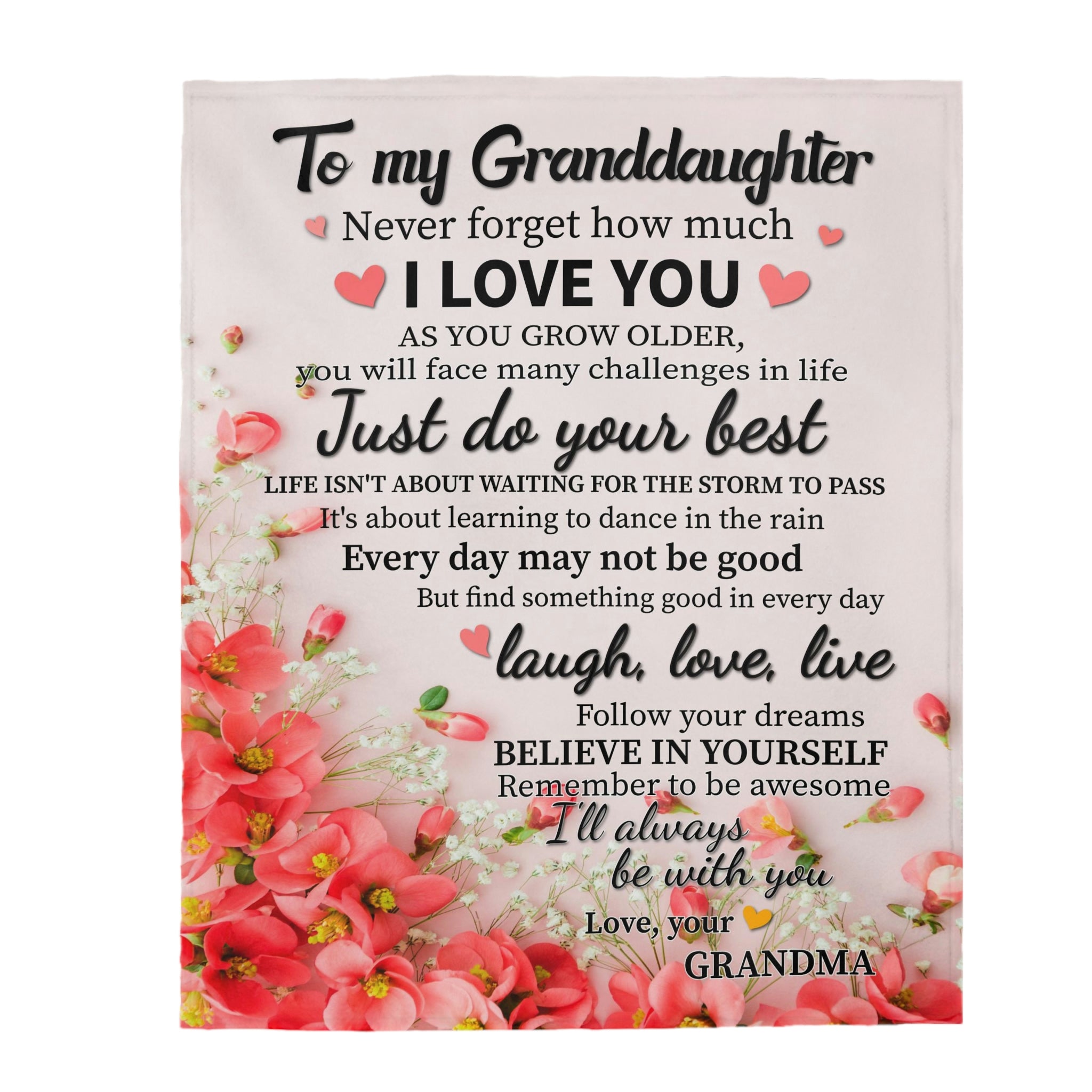 To My Granddaughter Blanket