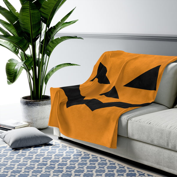 Orange Jack-O-Lantern Blanket