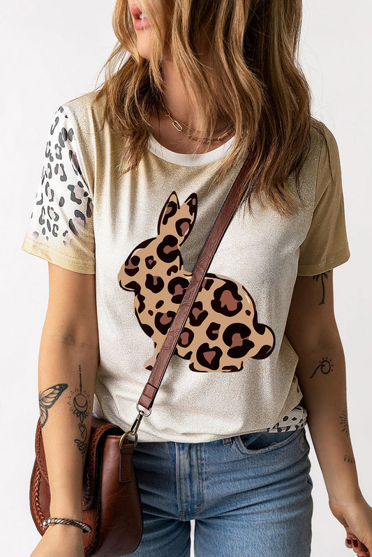 Easter Leopard Graphic Tee Shirt