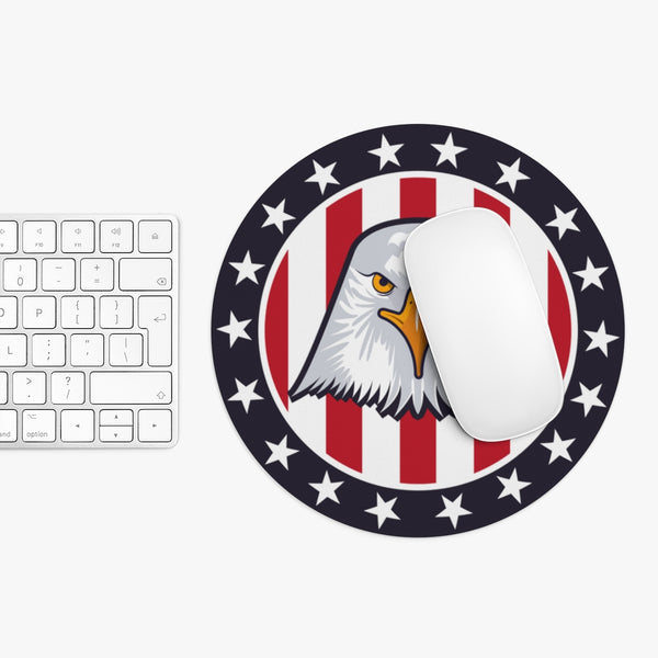 American Eagle Head with USA Flag Background Mouse Pad