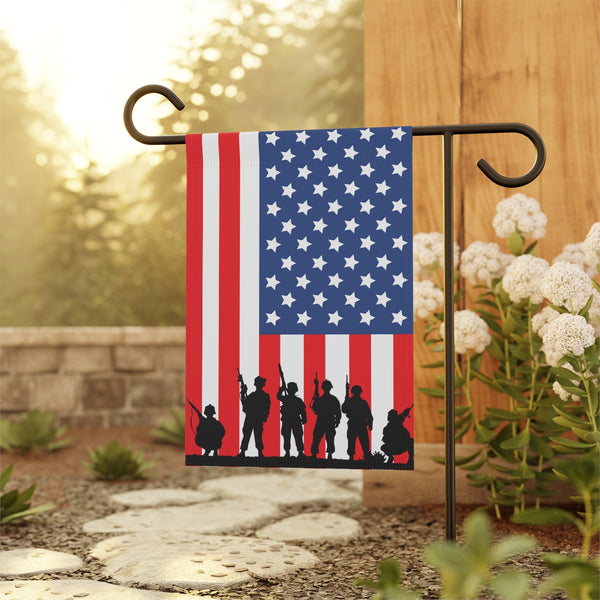 American Flag Soliders Shadow Banner