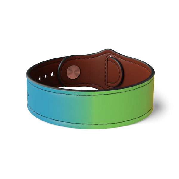 Rainbow Leather Wristband