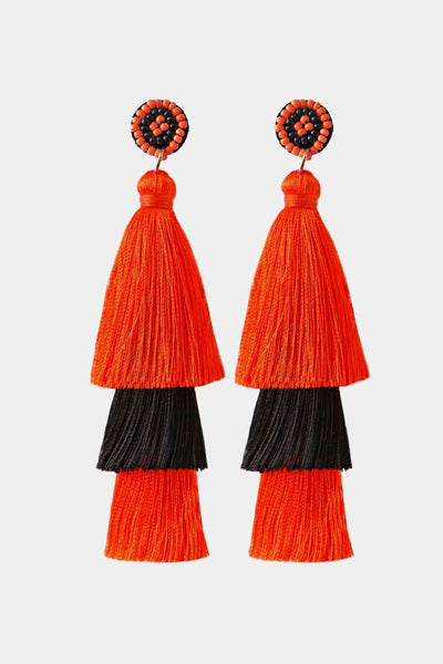 Baeds Detail Triple Layered Tassel Earring