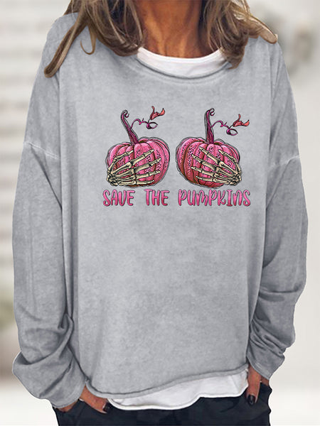 SAVE THE PUMPKIN Graphic Full Size Sweatshirt