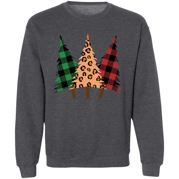 Green & Red Plade & Cheetah Trees Christmas Trees T-Shirt