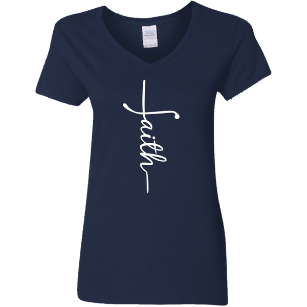 Faith White V-Neck T-Shirt