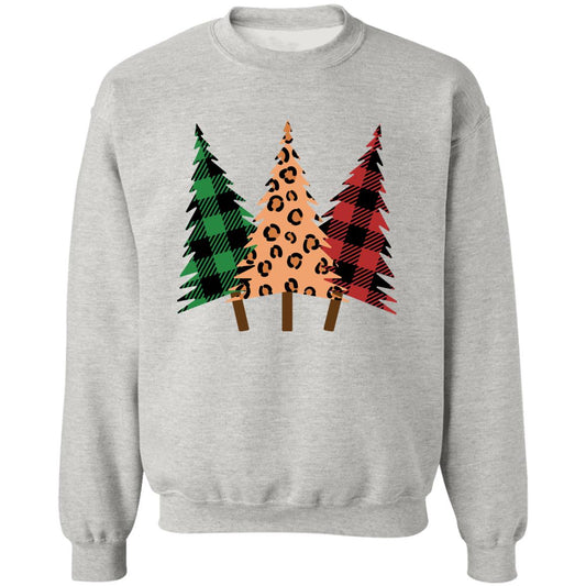 Green & Red Plade & Cheetah Trees Christmas Trees T-Shirt