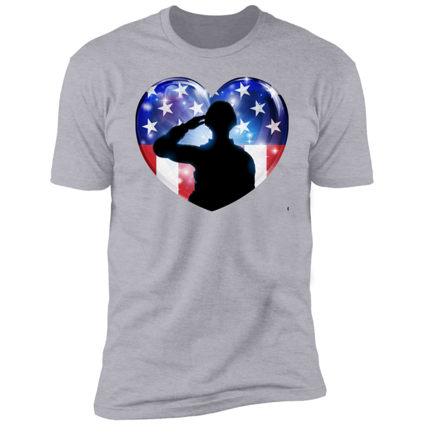 American Flag Heart w/ Troop Short Sleeve T-Shirt