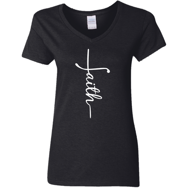 Faith White V-Neck T-Shirt