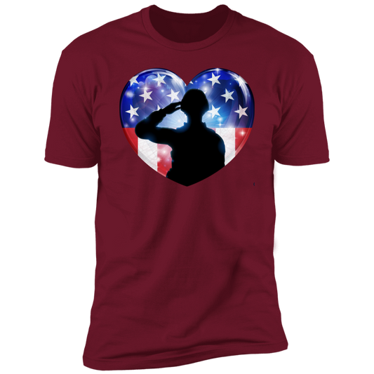 American Flag Heart w/ Troop Short Sleeve T-Shirt