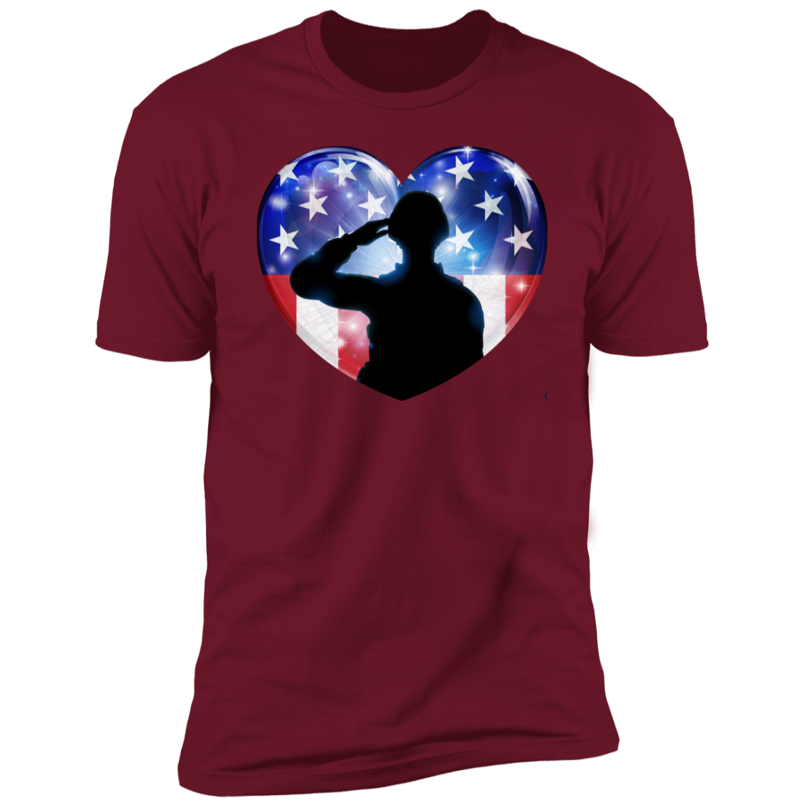 American Flag Heart w/ Troop Short Sleeve T-Shirt