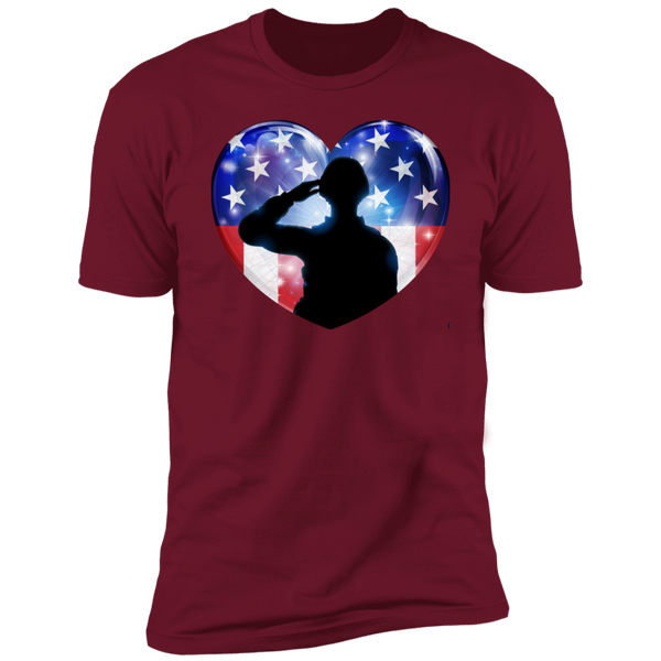 American Flag Heart w/ Troop Short Sleeve T-Shirt