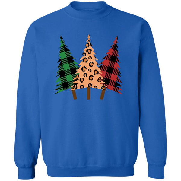 Green & Red Plade & Cheetah Trees Christmas Trees T-Shirt