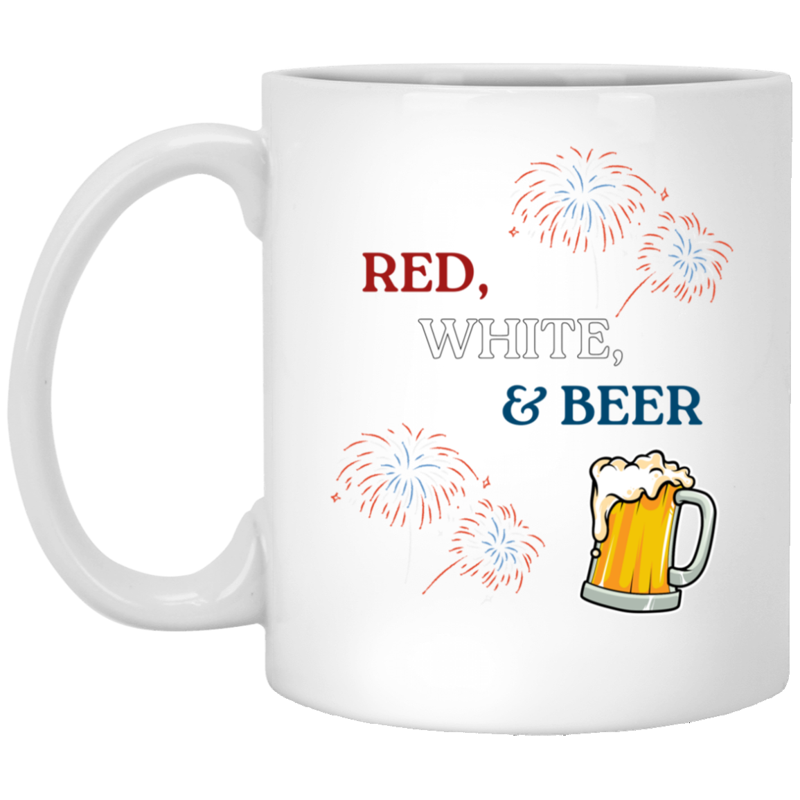 Red, White, & Beer Mug