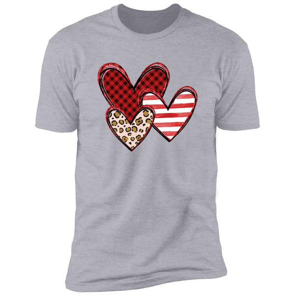 Plade, Cheetah, & Stripe Hearts T-Shirt