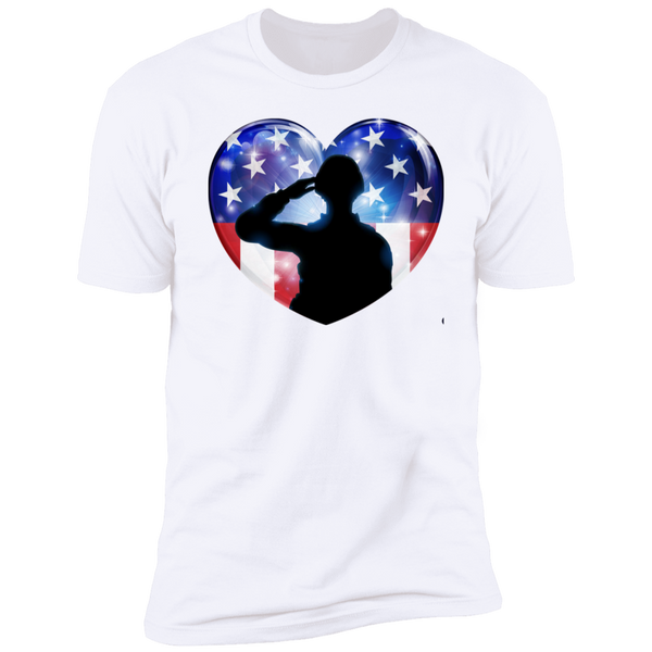 American Flag Heart w/ Troop Short Sleeve T-Shirt