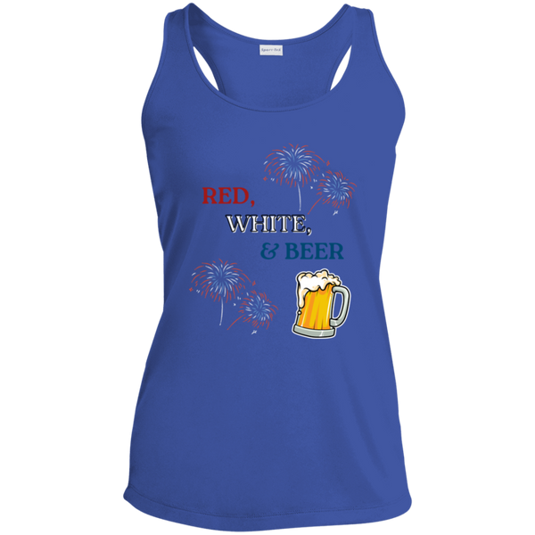 Red, White, & Beer Racerback Tank