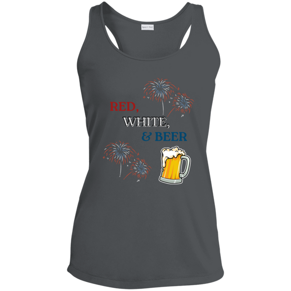 Red, White, & Beer Racerback Tank