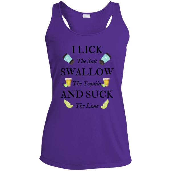 Tequila Black Wrighting  Racerback Tank