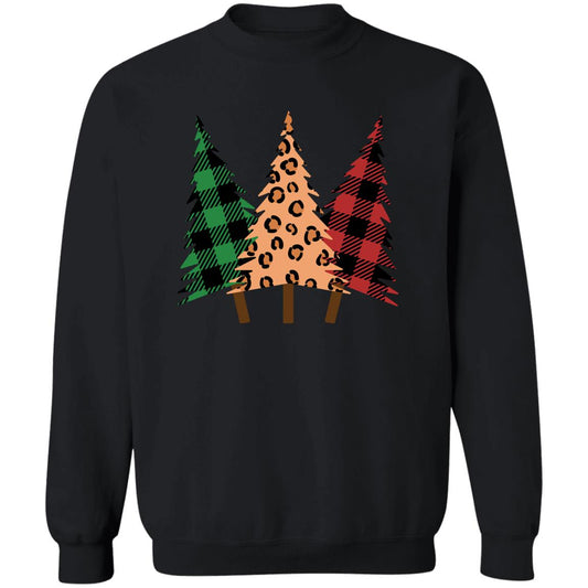 Green & Red Plade & Cheetah Trees Christmas Trees T-Shirt