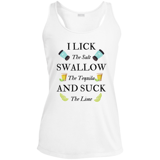 Tequila Black Wrighting  Racerback Tank