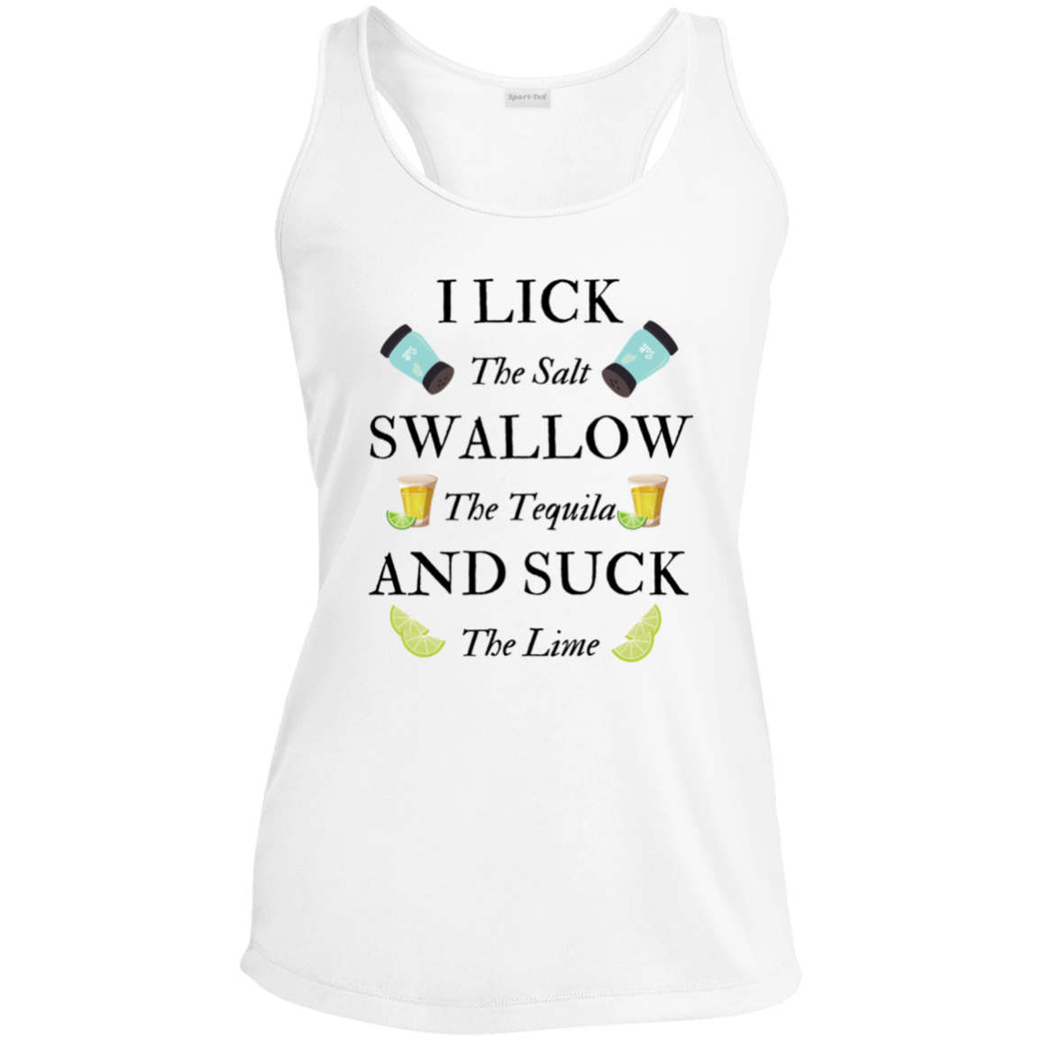 Tequila Black Wrighting  Racerback Tank