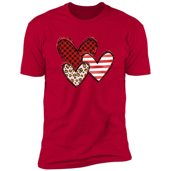 Plade, Cheetah, & Stripe Hearts T-Shirt