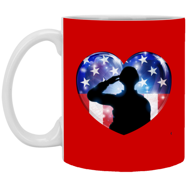 American Flag Heart w/ Troop Mug