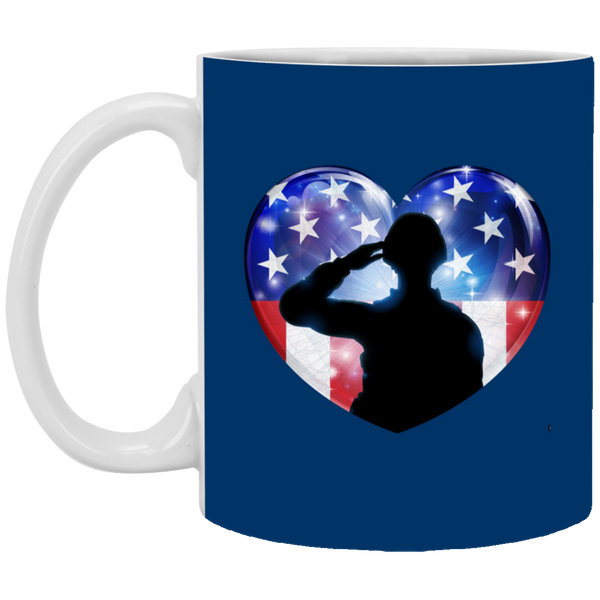 American Flag Heart w/ Troop Mug